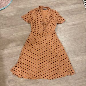 Modcloth Orange Polka Dot Dress